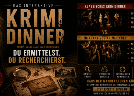 Interaktives Krimidinner Köln miträtseln statt zuschauen